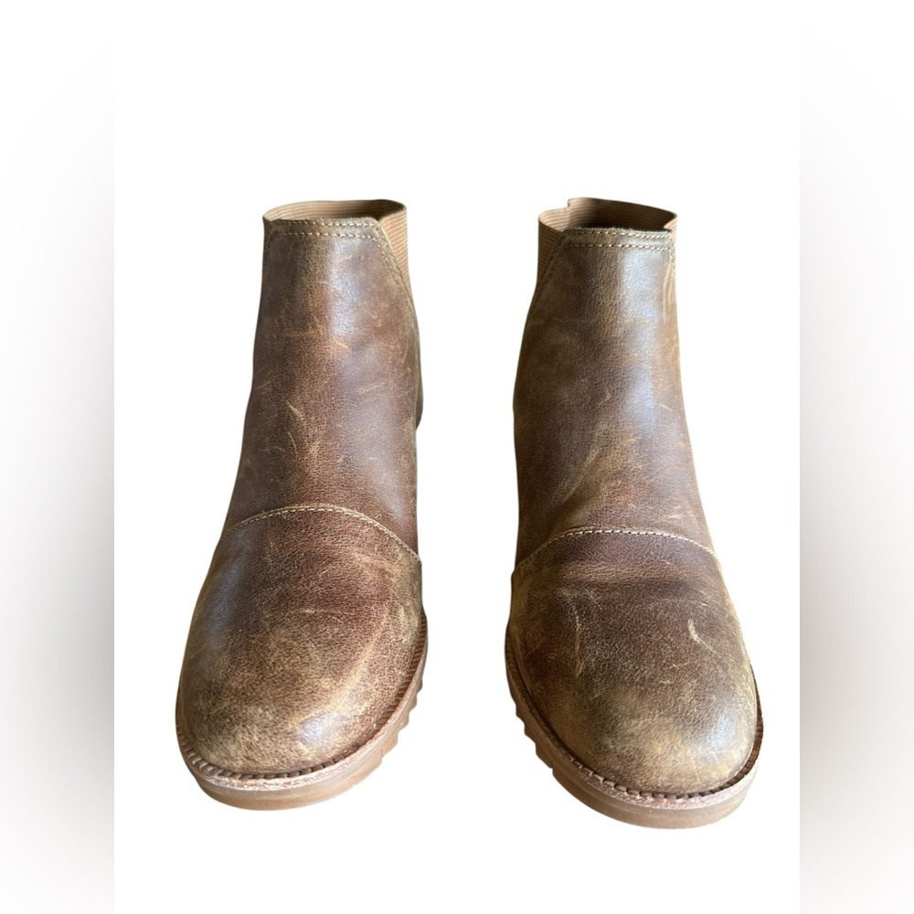 Sorel Women's Size 8 Cate Chelsea Bootie Waterproof Leather Brown Rain Boot - Picture 3 of 9